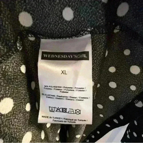 Wednesday's Girl Women's XL Black Polka Dot Knee Length Dress Casual - Picture 4 of 8